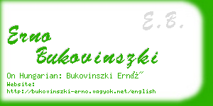 erno bukovinszki business card